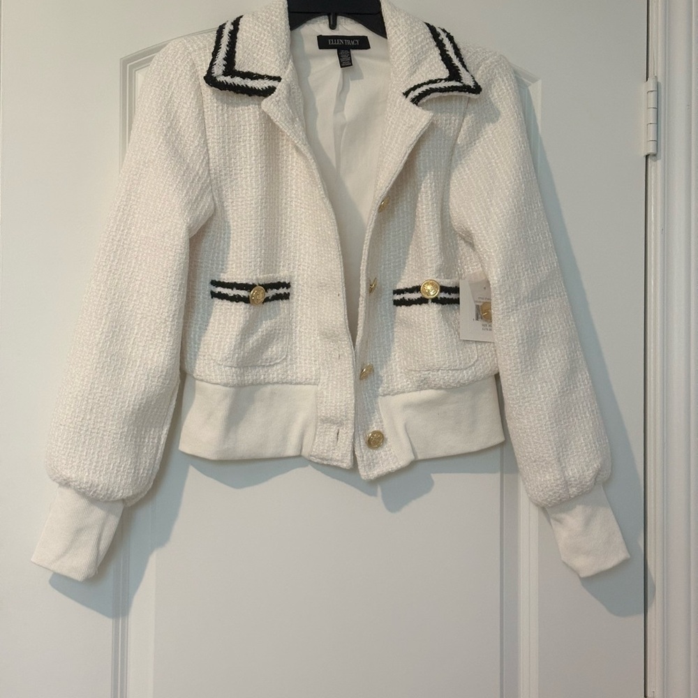 Ellen Tracy Tweed Bomber Jacket - Picture 9 of 9